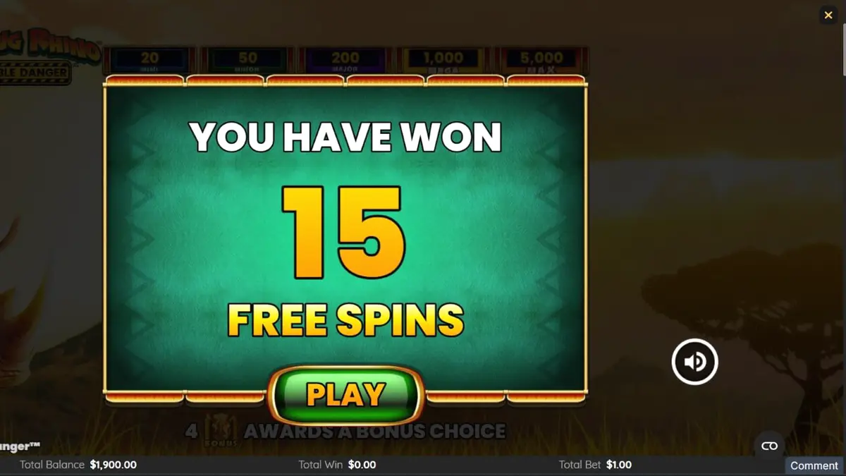 Raging Rhino Double Danger slot gameplay